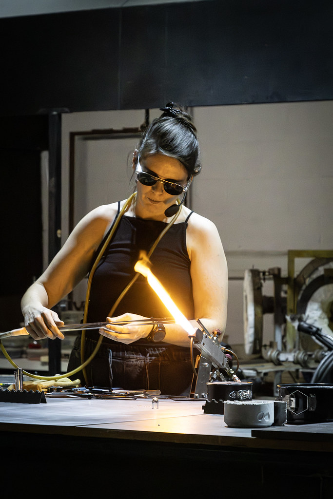 Demonstration of glass blowing