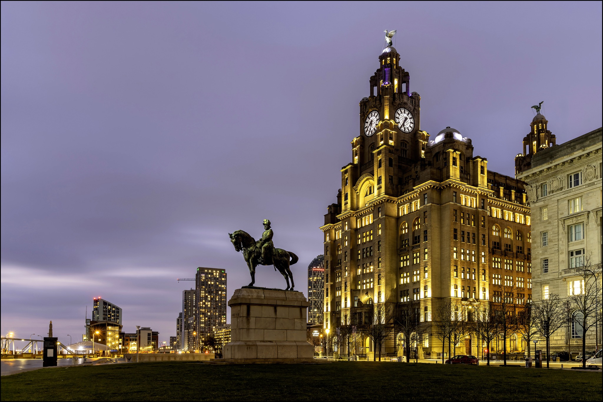Blue hour at the Liverpool Waterfront